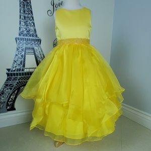 Sleeveless Boat Neckline Asymmetric Organza Skirt